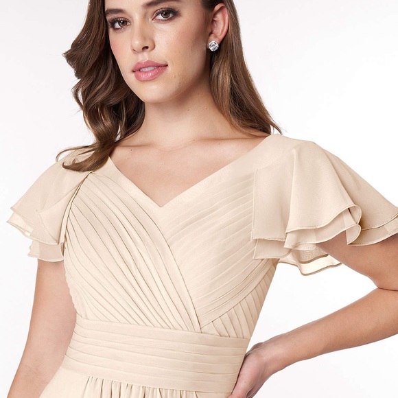 Azazie Hadley White Alabaster Dress Size 2 - Picture 3 of 6